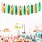 Sage-Green Pink-Gold Party-Decorations Tassel Garland - 20pcs Bachelorette Engagement Baby Bridal Shower Tassels Streamers Rustic Wedding Jungle Birthday Party Spring Decor